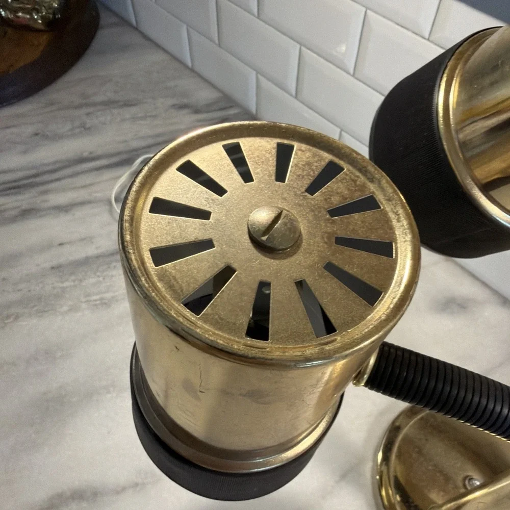 MCM‎ Hollywood Regency Brass/black Adjustable Lamp Frederick Cooper Style ES0001